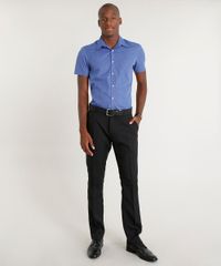 Camisa-Masculina-Comfort-Estampada-Xadrez-com-Bolso-Manga-Curta-Azul-9249073-Azul_3