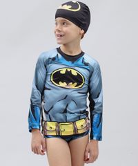 Conjunto-de-Camiseta-de-Praia-Infantil-Batman---Sunga---Touca-Preto-9300707-Preto_1
