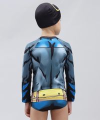 Conjunto-de-Camiseta-de-Praia-Infantil-Batman---Sunga---Touca-Preto-9300707-Preto_2