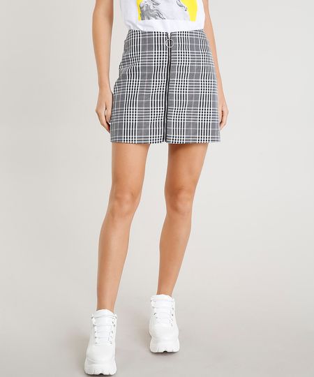 Saia-Feminina-Estampada-Xadrez-com-Ziper-de-Argola-Preta-9365401-Preto_1 Saia-Feminina-Estampada-Xadrez-com-Ziper-de-Argola-Preta-9365401-Preto_1