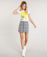 Saia-Feminina-Estampada-Xadrez-com-Ziper-de-Argola-Preta-9365401-Preto_3