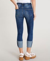 Calca-Jeans-Feminina-Cropped-com-Puidos-Barra-Virada-Azul-Escuro-9458544-Azul_Escuro_2