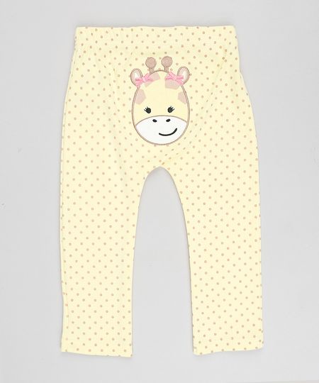 Calca-Infantil-Girafa-Estampada-de-Poa-Amarela-9188413-Amarelo_1