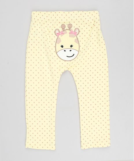 Calca-Infantil-Girafa-Estampada-de-Poa-Amarela-9188413-Amarelo_1