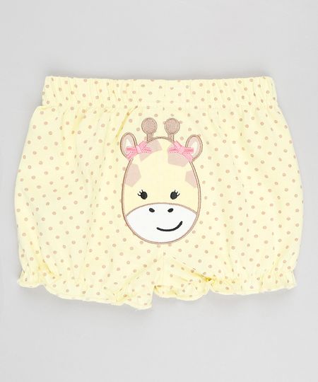 Short-Infantil-Girafa-Estampado-de-Poa-com-Babados-Amarelo-9188414-Amarelo_1