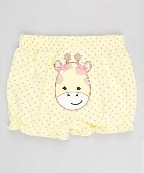 Short-Infantil-Girafa-Estampado-de-Poa-com-Babados-Amarelo-9188414-Amarelo_1