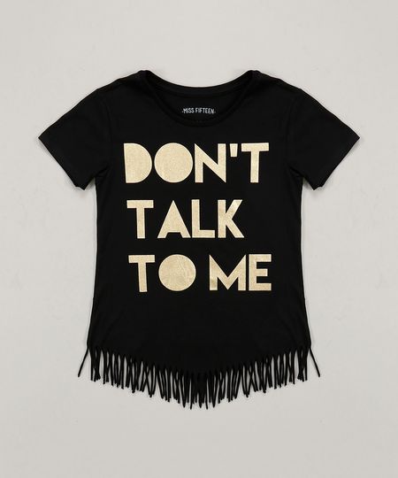 Blusa-Infantil--Don-t-Talk-To-Me--com-Franjas-Manga-Curta-Decote-Redondo-Preta-9220312-Preto_1