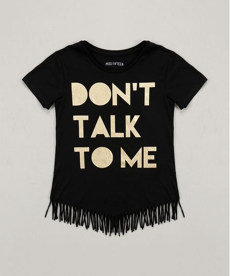 Blusa-Infantil--Don-t-Talk-To-Me--com-Franjas-Manga-Curta-Decote-Redondo-Preta-9220312-Preto_1