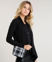 Bolsa-Feminina-Transversal-com-Estampa-Xadrez-Preta-9385563-Preto_2