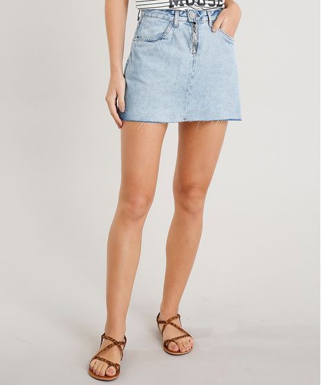 Saia-Jeans-Feminina-Curta-com-Ziper-de-Argola-Azul-Claro-9263427-Azul_Claro_1