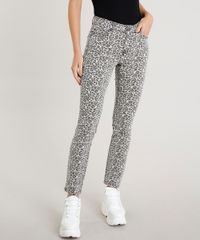 Calca-de-Sarja-Feminina-Skinny-Animal-Print-Bege-9453699-Bege_1