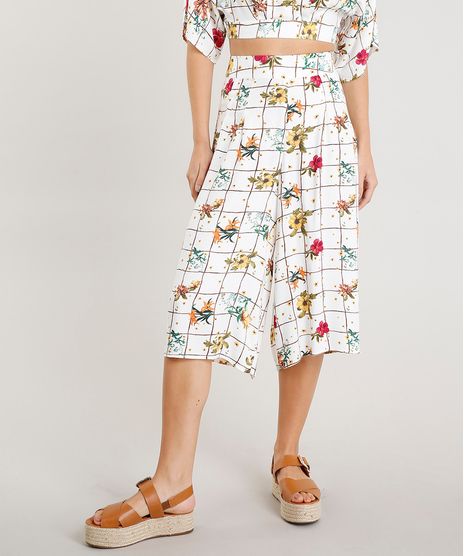Calca-Pantacourt-Feminina-Cintura-Alta-Estampada-Floral-Branca-9368926-Branco_1