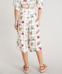 Calca-Pantacourt-Feminina-Cintura-Alta-Estampada-Floral-Branca-9368926-Branco_2