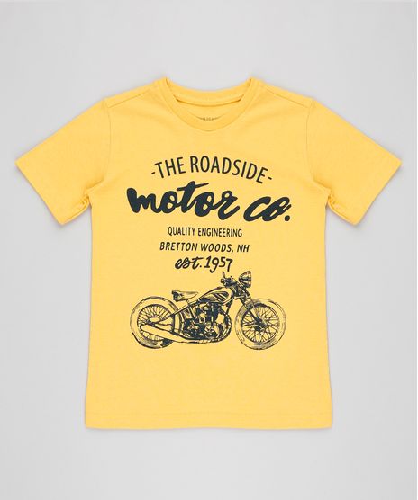 Camiseta-Infantil-Motocicleta-Manga-Curta-Gola-Careca-Mostarda-9413259-Mostarda_1