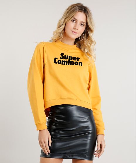 Blusao-Feminino--Super-Commom--em-Moletom-Manga-Longa-Mostarda-9459905-Mostarda_1