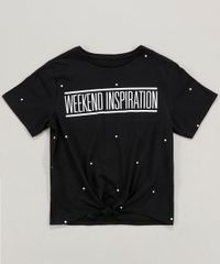 Blusa-Infantil-Estampada-de-Poa--Weekend-Inspiration--com-No-Manga-Curta-Decote-Redondo-Preta-9410411-Preto_1