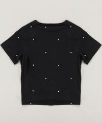Blusa-Infantil-Estampada-de-Poa--Weekend-Inspiration--com-No-Manga-Curta-Decote-Redondo-Preta-9410411-Preto_2
