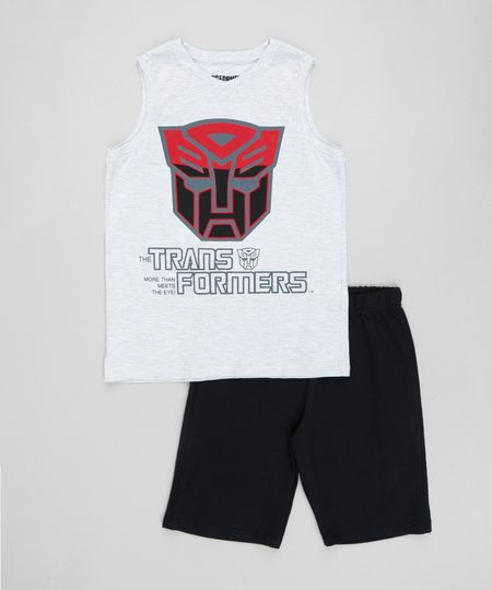 Conjunto-Infantil-Transformers-de-Regata-Cinza-Mescla-Claro---Bermuda-em-Moletom-Preta-9430506-Preto_1