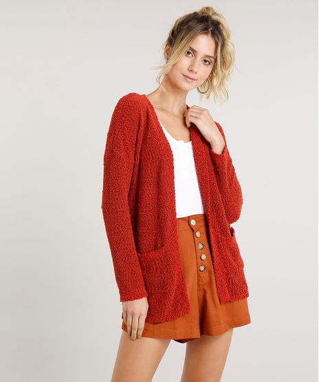 Capa-Alongada-Feminina-em-Trico-com-Bolinhas-Cobre-9345839-Cobre_1