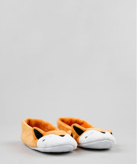Pantufa-Infantil-Raposa-com-Orelhinhas-Laranja-9255298-Laranja_1