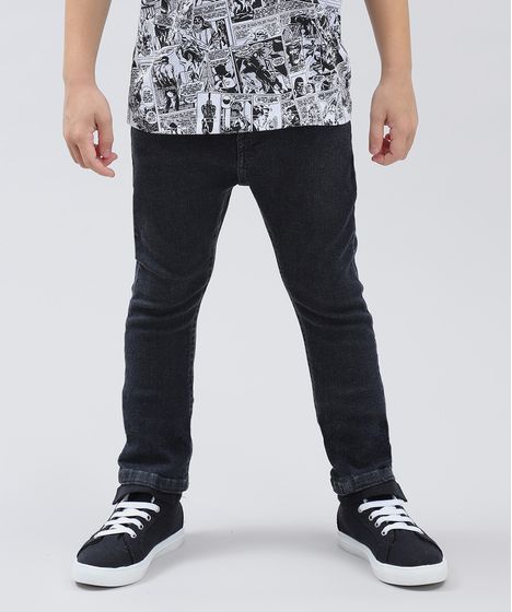 calça jeans preta infantil masculina