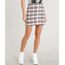 Saia-Feminina-Estampada-Xadrez-em-Flanela-com-Ziper-de-Argola-Bege-Claro-9365400-Bege_Claro_1