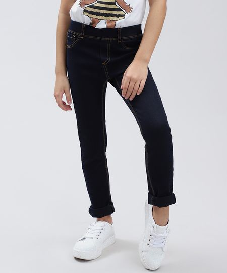 Calça Jegging Infantil Azul Escuro Menor preço em Calça Jegging Infantil Azul Escuro