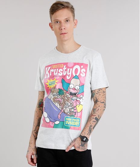 Camiseta-Masculina-Krusty-Os-Simpsons-Manga-Curta-Gola-Careca-Cinza-Mescla-Claro-9142494-Cinza_Mescla_Claro_1