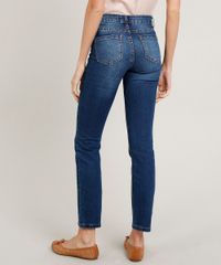 Calca-Jeans-Feminina-Reta-Cintura-Media-com-Bolsos-Azul-Escuro-9372332-Azul_Escuro_2