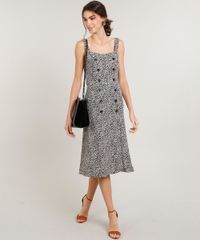Vestido-Feminino-Midi-Estampado-Animal-Print-com-Botoes-Alca-Media-Bege-9430943-Bege_3