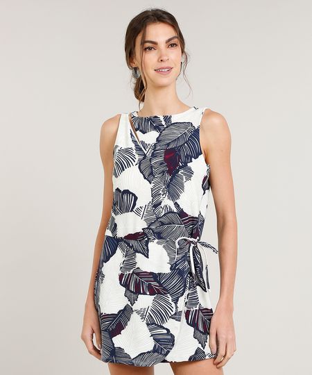 Macaquinho-Feminino-Estampado-de-Folhagem-com-Transpasse-Bege-9443694-Bege_1