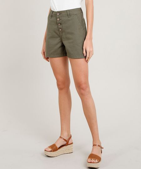 Bermuda-de-Sarja-Feminina-Girlfriend-Verde-Militar-9453723-Verde_Militar_1