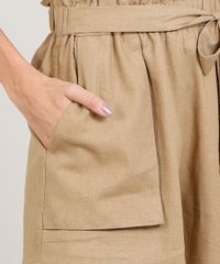 Short-Clochard-Feminino-em-Linho-com-Faixa-para-Amarrar-Bege-Escuro-9391890-Bege_Escuro_4