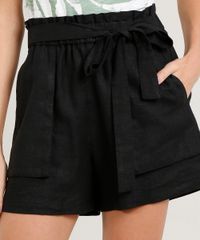 Short-Clochard-Feminino-em-Linho-com-Faixa-para-Amarrar-Preto-9391890-Preto_4