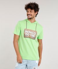 Camiseta-Masculina-Carnaval-Ursinho--Inimigo-do-Fim--com-Capuz-de-Orelhinhas-Manga-Curta--Verde-Claro-9482595-Verde_Claro_4