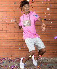 Camiseta-Masculina-Carnaval-Ursinho--Sem-Limites--com-Capuz-de-Orelhinhas-Manga-Curta--Rosa-9482591-Rosa_2
