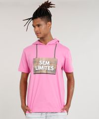 Camiseta-Masculina-Carnaval-Ursinho--Sem-Limites--com-Capuz-de-Orelhinhas-Manga-Curta--Rosa-9482591-Rosa_4
