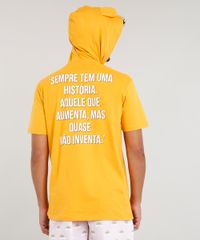 Camiseta-Masculina-Carnaval-Ursinho--So-Resenha--com-Capuz-de-Orelhinhas-Manga-Curta--Amarela-9482594-Amarelo_3