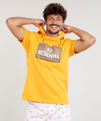 Camiseta-Masculina-Carnaval-Ursinho--So-Resenha--com-Capuz-de-Orelhinhas-Manga-Curta--Amarela-9482594-Amarelo_4