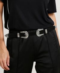 Cinto-Feminino-com-Duas-Fivelas-Western--Preto-9376026-Preto_2