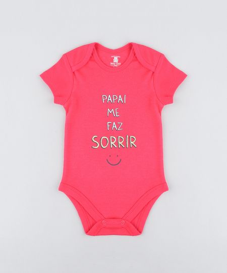 Body-Infantil--Papai-Me-Faz-Sorrir--Manga-Curta-Decote-Redondo-Rosa-Escuro-9208105-Rosa_Escuro_1