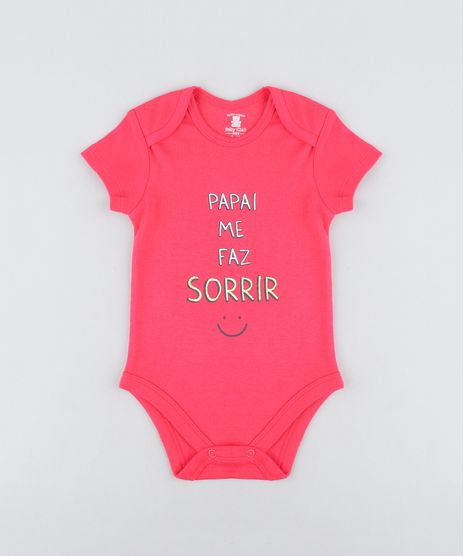 Body-Infantil--Papai-Me-Faz-Sorrir--Manga-Curta-Decote-Redondo-Rosa-Escuro-9208105-Rosa_Escuro_1
