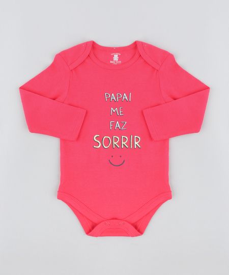 Body-Infantil--Papai-Me-Faz-Sorrir--Manga-Longa-Decote-Redondo-Rosa-Escuro-9208109-Rosa_Escuro_1
