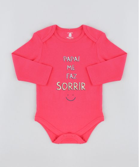Body-Infantil--Papai-Me-Faz-Sorrir--Manga-Longa-Decote-Redondo-Rosa-Escuro-9208109-Rosa_Escuro_1