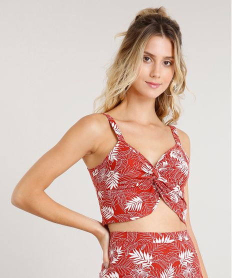 Top-Cropped-Feminino-Estampado-de-Folhagem-com-No-em-Linho-Decote-V-Cobre-9369063-Cobre_1