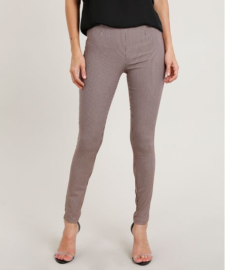 Calca-Legging-Feminina-Estampada-Xadrez-Marrom-9409882-Marrom_1