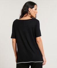 Blusa-Feminina-Ampla-com-Vivo-Contrastante-Manga-Curta-Decote-V-Preta-9445513-Preto_2