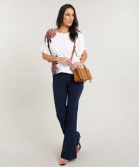 Blusa-Feminina-Ampla-com-Estampa-de-Folhas-Manga-Curta-Decote-Redondo-Off-White-9447816-Off_White_3