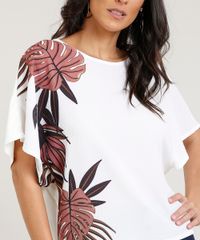 Blusa-Feminina-Ampla-com-Estampa-de-Folhas-Manga-Curta-Decote-Redondo-Off-White-9447816-Off_White_4