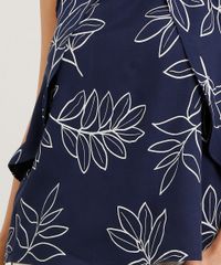Regata-Feminina-Estampada-de-Folhagem-com-Sobreposicao-Decote-Redondo-Azul-Marinho-9395566-Azul_Marinho_4